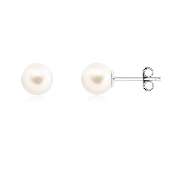 ANGARA Classic Freshwater Cultured Pearl Solitaire Studs in 925 Sterling Silver for Women | June Birthstone, Birthday, Anniversary, Jewelry Gift for Women | Pearl Earrings
