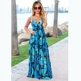 thumbnail image 2 of Anbech Boho Deep V-Neck Women Sling Dress Floral Printed High Waiste Beach Long Flowy Dresses, 2 of 6