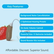 EarCentric Choice OTC Hearing Sound Amplifiers Aids for Ears Seniors with Noise Reduction [1 Pair, Beige]