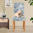thumbnail image 4 of Yayeee 2 Pack Dining Chair Covers Stretch Parson Chairs Slipcovers Seat Protector, Blue Hydrangeas Pattern, 4 of 6