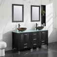 thumbnail image 3 of Wonline 60" Bathroom Vanity Plywood Cabinet Double Glass Vessel Sink Faucet Drain Set, 3 of 5