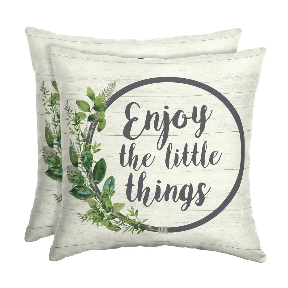 Mainstays Enjoy the Little Things 16 in. Square Outdoor ...