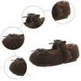 thumbnail image 6 of Kids Girl's Slip On Plush Mary Jane Shoes Fleece Lined Non Slip Loafers Toddler Cute Bowknot Princess Dress Shoes Brown Size 9 Toddler, 6 of 7