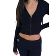 thumbnail image 5 of Women's Two Piece Outfits Sweater Sets Long Sleeve Pullover and Drawstring Pants Lounge Sets, 5 of 6