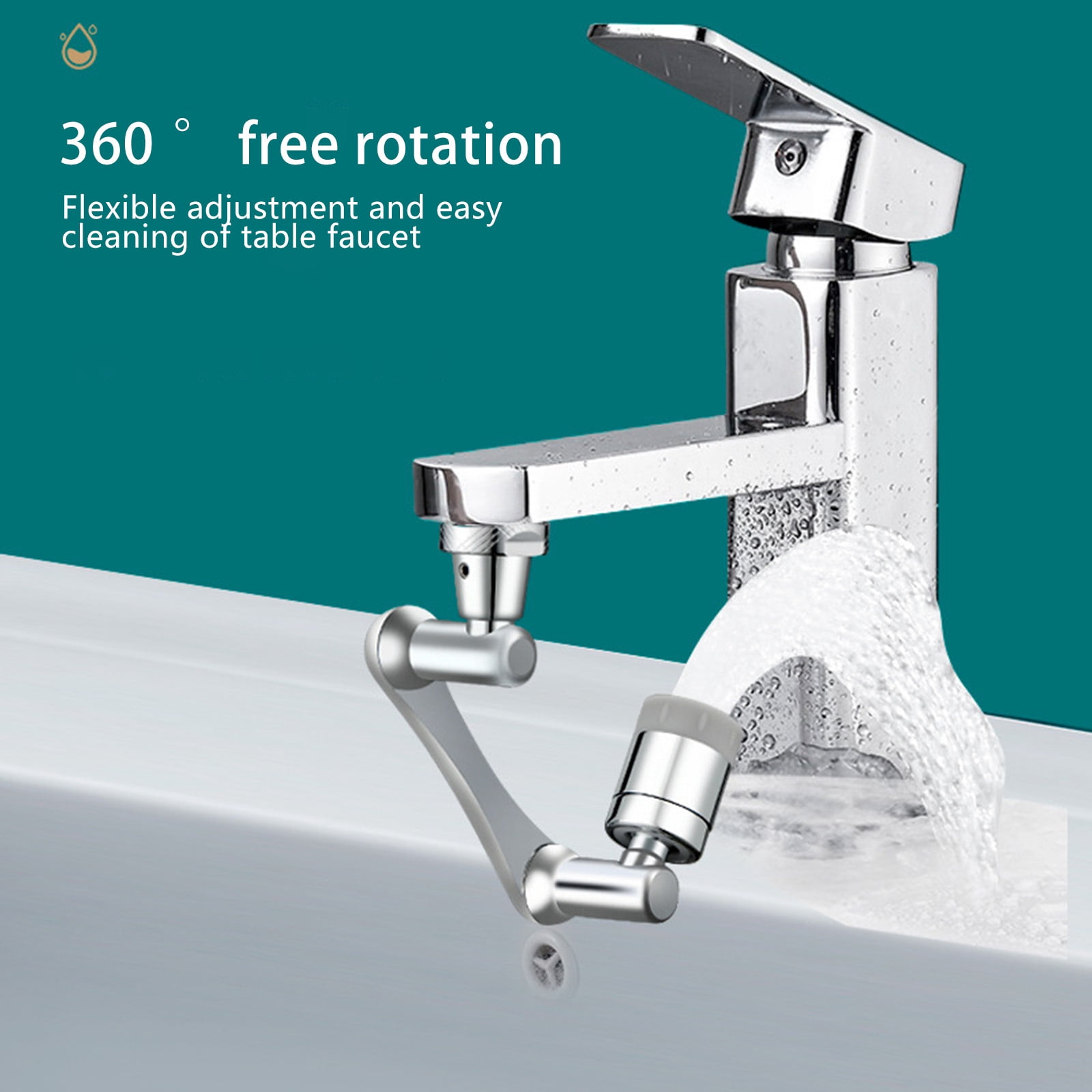 1440 Degree Universal Extension Faucet Washbasin Tap Splash Aerator Splash Filter Faucet Faucet Adaptor Rotary Robot Arm Faucets ,Water Saving