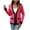 Red, variant on Ediodpoh Ladies’ French Style Jacket Casual Contrasting Color V Neck Knitted Cardigan for Women Black M