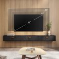 thumbnail image 4 of Wampat Floating TV Stand for 80" TVs, Wall Mounted Media Console Entertainment Center with Cabinet, Floating TV Shelf for Living Room, Bedroom, Black, 4 of 10