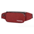 thumbnail image 1 of Riñonera para hombre y mujer, moderna, tipo bandolera, de talla grande, color rojo, 1 of 6