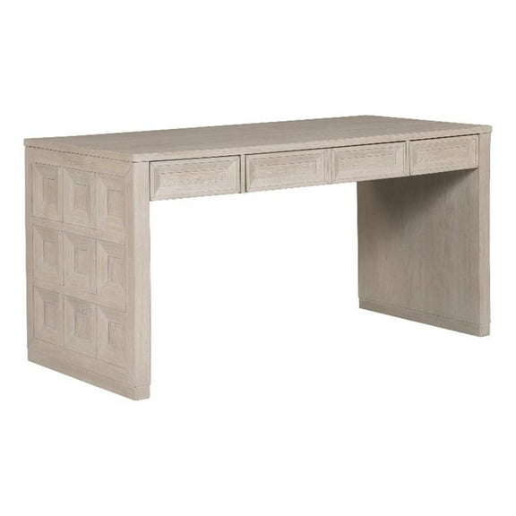 Furniture of America Ulan Wood Writing Desk with Drawers in Tawny Brown