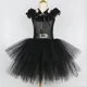 thumbnail image 4 of Disfraz de Miércoles Addams para niña, vestido de tul negro gótico con tutú, disfraces de Halloween para niña pequeña, vestidos de fiesta de carnaval, ropa, 4 of 5