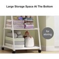 thumbnail image 3 of SUSUZI 63" Rolling Garment Rack with Wheels, 2 Storage Shelves, 66LBS Capacity Metal Coat Rack for Bedroom Cloakroom Laundry Room (White), 3 of 8