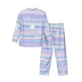 thumbnail image 2 of Kll Striped Gradient Sleepwear Mens Flannel Pajamas,Long Cotton Pj Set, 2 of 9