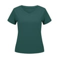 thumbnail image 6 of TODOZO T Shirts for Women Loose Fit Casual Lightweight Soft Basic Tees Womens Summer Tops Women's V Neck Loose Thin Breathable T Shirt Green L, 6 of 6