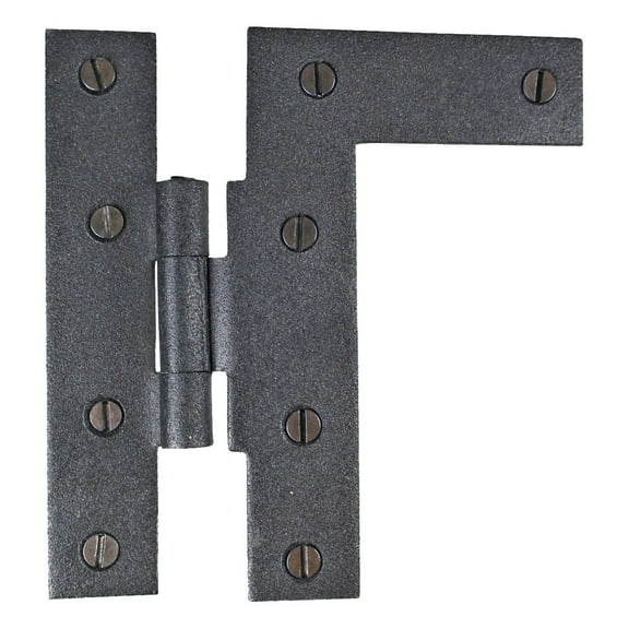 Renovators Supply Black Cabinet Hinges 4 in HL Offset Hinge Left Wrought Iron Kitchen Cabinet Hinge w/Hardware