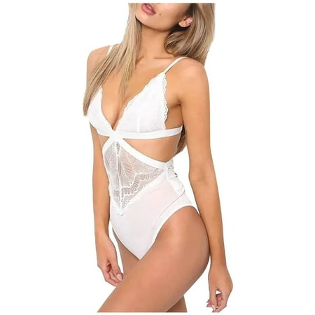

Sexy Lingerie Tops Lingerie Set Women Lace Jumpsuit Push Up Lingerie Roleplay Lingerie Women Lingerie Rompers White