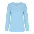 thumbnail image 4 of YLHFASHION Femmes Mode Décontractée Manches Longues Hauts Chemises Blouses Hauts Liquidation Chemises Femmes, 4 of 5