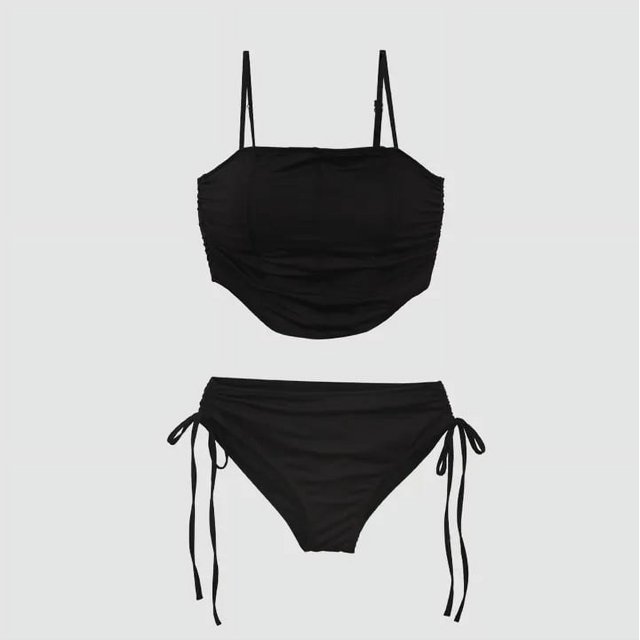 Traje de baño de vacaciones tipo bikini impulsado por el viento puro para mujer, estilo dividido para adolescentes.