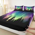 thumbnail image 3 of Homewish Aurora Borealis 4pcs Bed Sheets for Boys Girls,Abstract Gradient Starry Sky King Sheets,Jungle Woodland Super Cozy Sheet Set,Ultra Soft Home Decor, 3 of 7