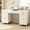 White, variant on DreamCurship 57" Computer Desk with Storage, White and Gold with 7 Drawers, Executive Desk with File Drawers, Home Office Desk for Home Office, White and Gold