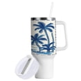 thumbnail image 2 of 40 Oz Car Handle Water Bottle Water Cup Water Bottle Water Jug Coffee Cup Travel Water Bottle Blue Tree by The Sea, 2 of 8