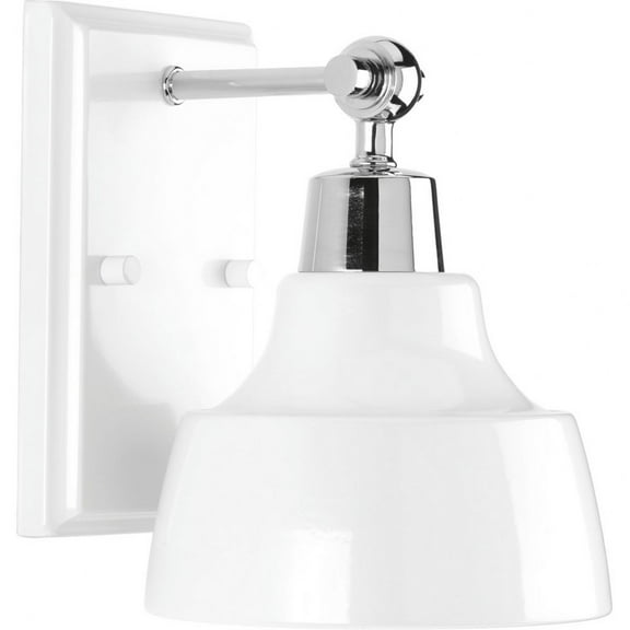 Progress Lighting, Bramlett, 1-Light Bath & Vanity, Brushed Nickel, Metal Reflector Shade