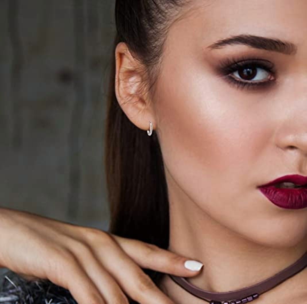 Savlano Women 925 Sterling silver Round Hoop Earrings, 10MM-25MM