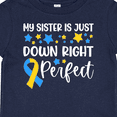 thumbnail image 4 of Inktastic My Sister is Just Down Right Perfect Down Syndrome Awareness Ribbon Boys or Girls Baby T-Shirt, 4 of 5