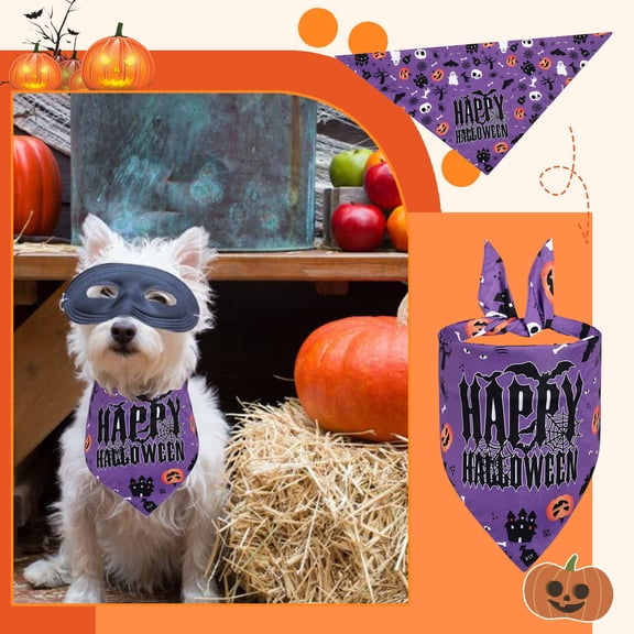 Halloween Thanksgiving Christmas Pet Bib Scarf, Festive Towel Costume Accessories for Puppies & Small Dogs