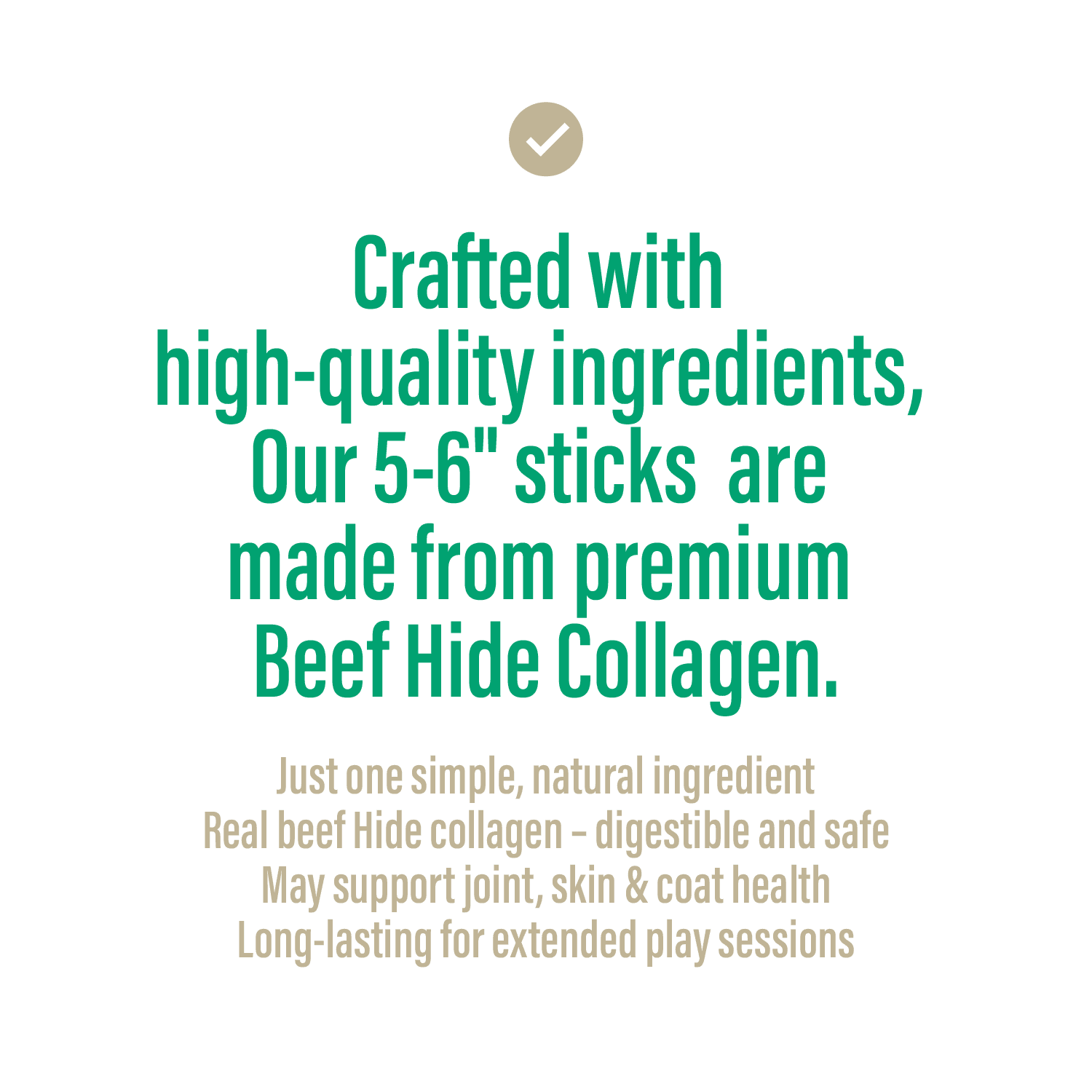 Chewer's Joy Collagen Dog Treats – Single Ingredient Long-Lasting Chews, 5–6" (5CT)