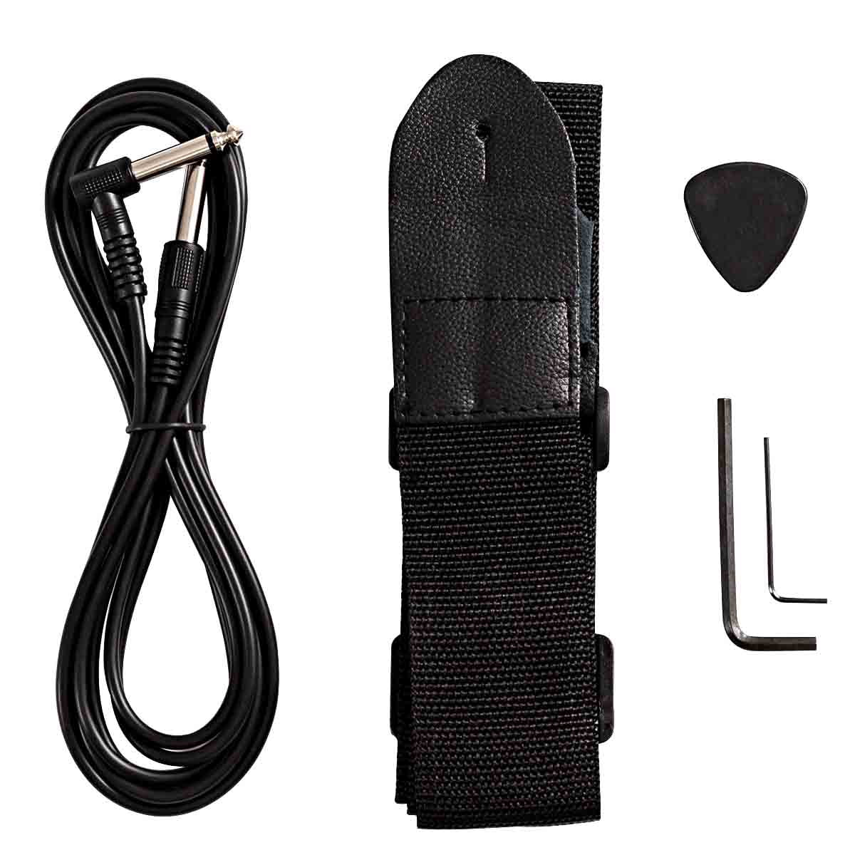 Topbuy Electric Bass Guitar Full Size 4 String for Beginners w/ Bag Amp Cord Black