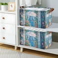 thumbnail image 2 of Yayeee Foldable Storage Basket for Shelves with Handles Waterproof Cloth Bins, Blue Sea, 2 of 7