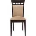thumbnail image 3 of 2-Piece Cappuccino Brown Dining Chair Set with Plush Tan Microfiber Upholstery, Transitional Kitchen and Dining Room Furniture, 3 of 10