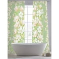 thumbnail image 6 of Spring Floral Sheer Curtains 108 Inches Long 2 Panels Set, Window Sheer Curtains for Living Room/Bedroom, Watercolor Orchid Flowers Leaves Botanical Green Light Filter Rod Pocket Curtain 52''x108''x2, 6 of 8