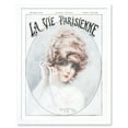 thumbnail image 1 of Vintage French Fashion La Vie Parisienne Woman with Earrings Magazine Cover Art Print Framed Poster Wall Decor 12x16 inch, 1 of 5