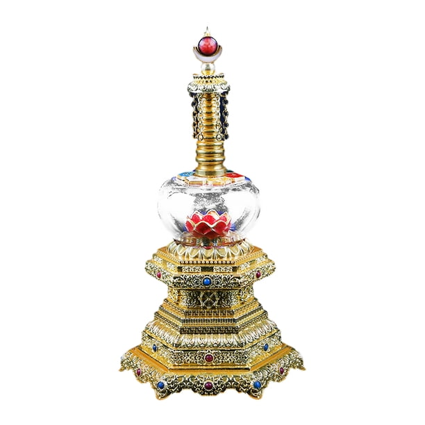 Bewildely Estupa tibetana exquisita para decoración única del hogar, torre decorativa, adornos de estupa Decoración del hogar