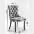 thumbnail image 6 of Tcbosik 2 Pack Modern Dining Chairs, PU and Velvet Upholstered Side Chair with Tufted Button Back, Accent Chair with Wood Legs for Kitchen, Living Room, Black+Burgundy, 6 of 8