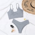 thumbnail image 3 of Abcnature Women's Bikini Swimsuits Sets, Thong Bikini Sets Bikini Two Piece Filled Soild Beachwear Swimwear Bikini Sets for Women Gray S, 3 of 4
