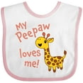 thumbnail image 3 of Inktastic My Peepaw Loves me- cute giraffe Boys or Girls Baby Bib, 3 of 4