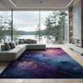 thumbnail image 2 of ODIKA 6'x9' Washable Area Rug Purple Galaxy Watercolor Nebula Constellation Stars Abstract for Family Room, Living Room, Master Bedroom, Non-Slip, Easy Care, 2 of 7