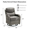 thumbnail image 2 of Planntonneo 2-Pack Patio Wicker Swivel Glider Chairs with 6-Inch Cushions, Grey/Grey, 2 of 9