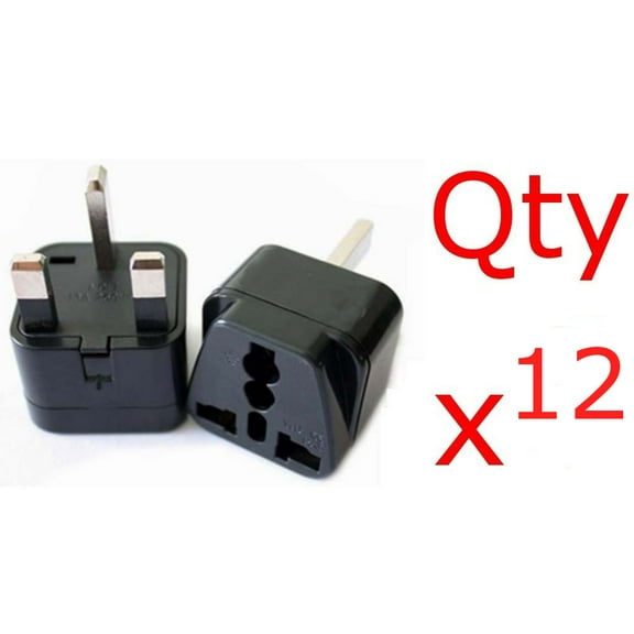 12pk USA US EU Europe To UK British Travel Charger Adapter Plug Outlet Converter