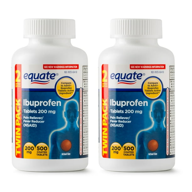 Equate Ibuprofen Tablets, 200 mg, Twin Pack, 500 count