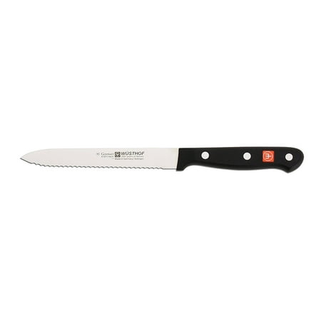 Full Tang Stain - Wusthof 5 Inch Utility Knife, Gourmet Series | Full Tang, High Carbon Stain Resistant Serrated Blade For Efficient Slicing