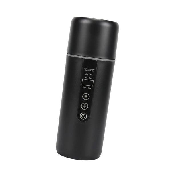 Taza térmica para coche, hervidor eléctrico para coche, a prueba de fugas, accesorios para coche, portátil, Negro