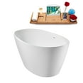 thumbnail image 6 of 59" Streamline G-30-163-BBR Soaking Glossy White Freestanding Tub and Tray With Internal Drain in Brushed Brass, 6 of 10