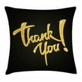 thumbnail image 1 of Thank You Throw Pillow Cushion Cover, Thankful Phrase Thank You Lettering with Exclamation Point, Decorative Square Accent Pillow Case, 16" X 16", Dark Pine Green Pale Earth Yellow, by Ambesonne, 1 of 2