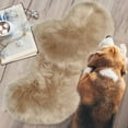 thumbnail image 5 of 2 Pieces Fluffy Heart Shaped Rug Faux Area Rug Bushy Room Carpet for Home Living Room Sofa Floor Bedroom, 12 x 16 Inch (Khaki), 5 of 14