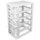 thumbnail image 1 of Gabinete de almacenamiento con cajones, pequeño, transparente, de 5 capas, de plástico, tipo armario, caja de almacenamiento, estante de almacenamiento para oficina, dormitorio y sala de estar., 1 of 8