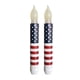 thumbnail image 2 of 2 pcs 4th of July Flameless Taper Candles, 250th Anniversary Patriotic Battery Operated LED Red White Blue Flag Pattern Candles, Independence Day Home Decorations, 2 of 8