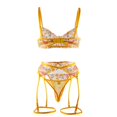thumbnail image 4 of Gibobby Lencería sexy para mujer Día de San Valentín Ropa interior divertida para mujer, sujetador transparente transparente con flores, conjunto de piezas de ropa interi(Amarillo, M), 4 of 5